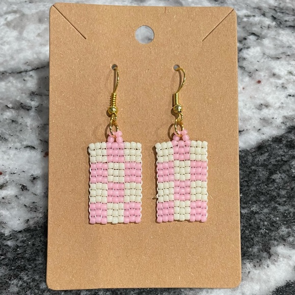 Handmade Checker earrings - Picture 1 of 1